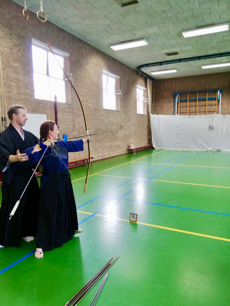 Japan Fans trying kyudo, Japanese archery