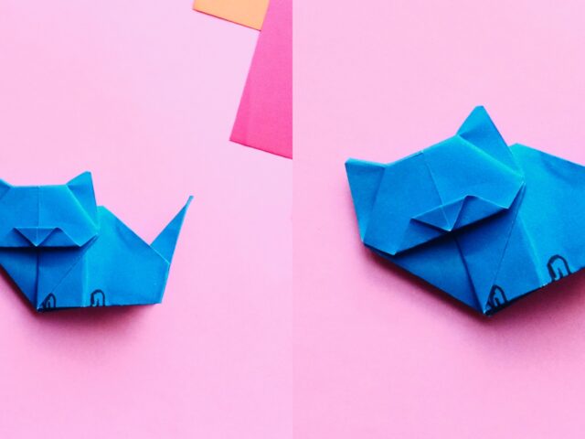 Makkelijk te vouwen origami kat