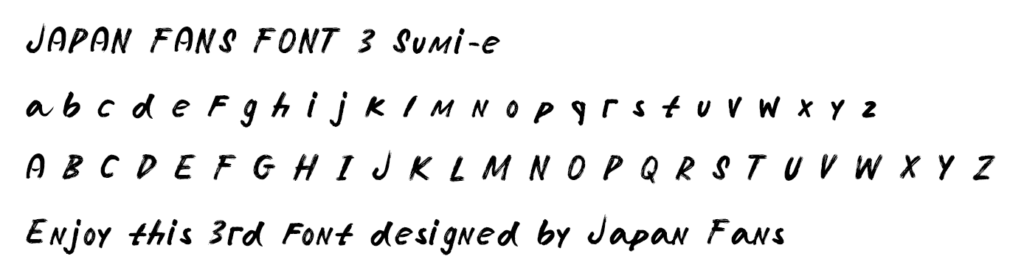 Japan Fans Font 3 Sumi-e, Downloadable Fonts inspired by Japan, Japanese Arts & Culture from the Centre of Utrecht