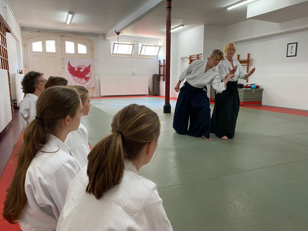 Linda Holiday sensei gave a special lesson to the members of Yatagarasu Aikido Utrecht, in the beautiful dojo of Aikido Vereniging Domstad.