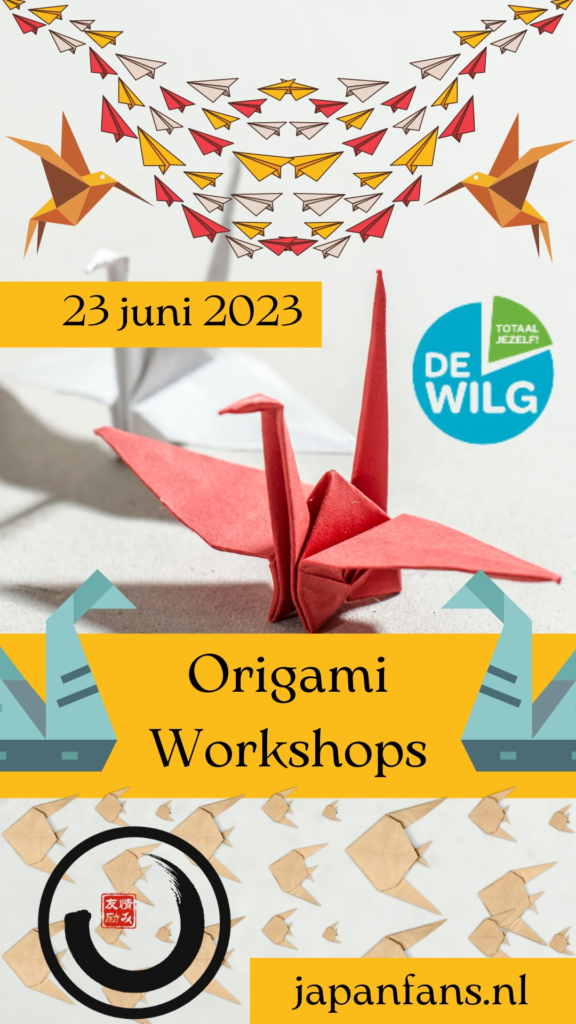 Japan Fans Utrecht organiseert origami workshops bij Zomerfestival van De Wilg.  Japans Cultureel Centrum Utrecht, Japanse kunst in Utrecht.